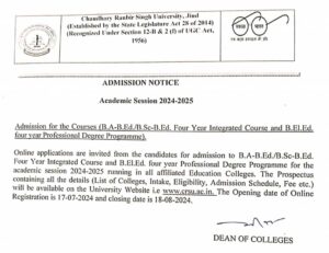 Admission open for B.A.B.ED & B.Sc. B.Ed